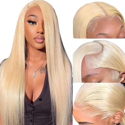 Chinesische Haare 613 Blondine 13X6 Hd Full Lace Frontal Rohes menschliches Haar Perücke mit Babyhaar