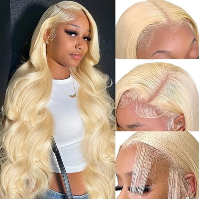 Chinesische Haare 613 Blondine 13X6 Hd Full Lace Frontal Rohes menschliches Haar Perücke mit Babyhaar