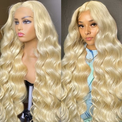 Chinesische Haare 613 Blondine 13X6 Hd Full Lace Frontal Rohes menschliches Haar Perücke mit Babyhaar