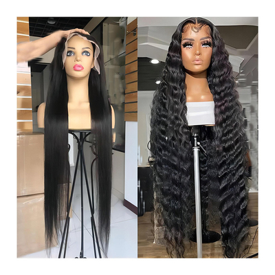 30 Zoll Wasser Tiefe Welle Körper Welle 4x4 Hd Transparente Spitze Frontale Roh menschliche Haare Perücke für schwarze Frauen