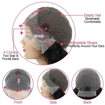 30 Zoll Wasser Tiefe Welle Körper Welle 4x4 Hd Transparente Spitze Frontale Roh menschliche Haare Perücke für schwarze Frauen